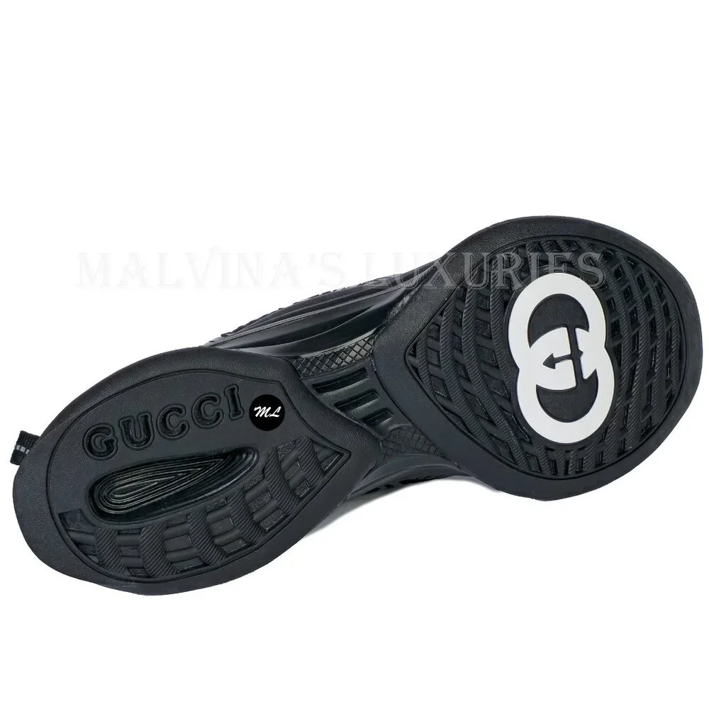 GUCCI SNEAKERS RUN RUBBER TRIMMED MESH SHOES w GG LOGO sz 42 US 12 - Picture 13 of 16